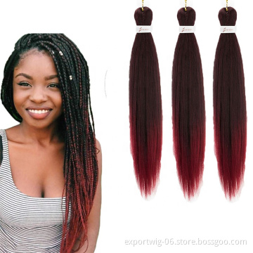 pre stretched braiding hair 20inch 75g solid color ombre color crochet  synthetic prestretched hair